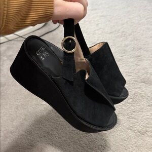 Crown & Ivy Black Suede Women's Mules